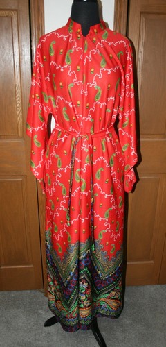 VTG Women's RHAPSODY by Glazier-Chicago Maxi Dress Polyester MED GoGo RHODA - Picture 2 of 8