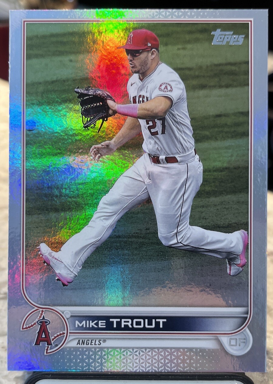 2022 Topps Series One #27 Mike Trout Rainbow Foil Los Angeles Angels