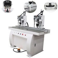 Double Station Pneumatic Woodworking Hinge Drilling Machine 110V φ35mm*1+φ3mm*2