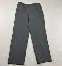 Talbots Pants Womens 8P Gray Stretch Flat Front Straight Leg Pull On
