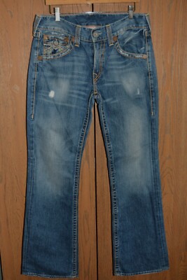 VTG True Religion Men's Bootcut Billy Big T Denim Blue Jeans Size