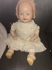 1920's E.I.H Co Inc Horsman   Composition Baby "Dimples" Sleepy Tin Eyes 17”