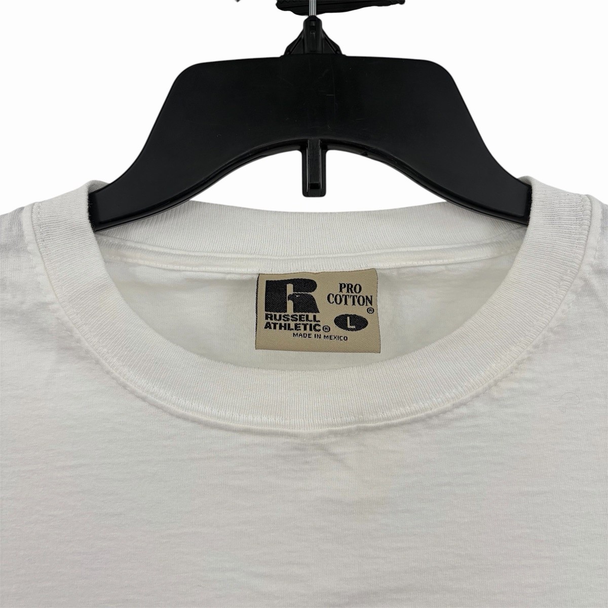 Vintage Russell Athletic Pocket Shirt Mens Large White Pro Cotton 