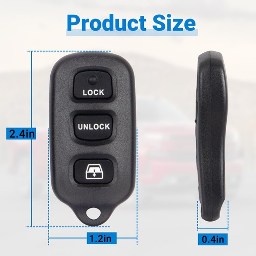 Car Key Fob Replacement Compatible with 1999-2009 Toyota 4Runner / 2001-2007 ... - Picture 8 of 8