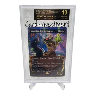 BGS 10 BLACK LABEL MTG Bloomburrow Camellia, the Seedmiser Raised Foil Pop 1