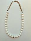 Vintage Milk Glass Bead Necklace (2934)