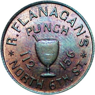 1858 Non Contemporary Philadelphia Civil War Token Flanagan REEDED Very Rare