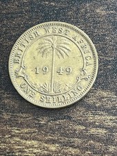 1949 British West Africa 1 One Shilling George VI Rare Beautiful Coin TC2004*