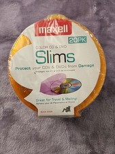 Maxell Color CD  DVD Slims Cases CD355 - 20 Pack New Sealed