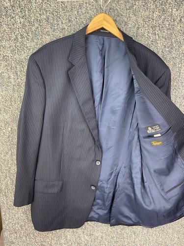 Vintage 90s Tallia Men’s 2 Piece Wool Suit 48 Long Jacket 37x31.5 Wide Leg Pants - Picture 3 of 10