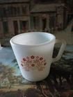 Vintage! 70's Pyrex Summer Impressions Milk Glass Mug 3" Tall 3" Dia D Handle!