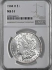 1904-O  $1  MORGAN SILVER DOLLAR  "NEW ORLEANS"  NGC MS61  #6795338-015