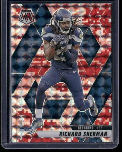 2025 Panini Mosaic #222 Richard Sherman Mosaic Camo Red