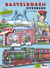 Eisenbahn basteln Bastelbogen Ausschneidebogen zum Spielen | Atelier Color
