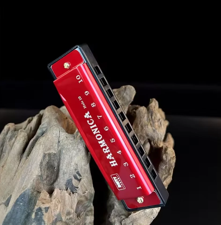 Mundharmonika-Taste von C, 10-Loch-Diatonische Mundharmonika C mit Etui Anfänger - Bild 2 von 4