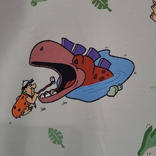 The Flintstones Golf Shirt Mens XL RSVLTS Polo Fred Barney Dino Breakfast Balls - Picture 5 of 9