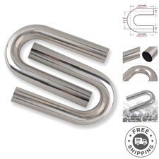 4 Mandrel Bend Exhaust Pipe - 180 T304 Stainless Steel - 2pcs Universal Fit 4 Mandrel Bend Exhaust Pipe - 180 T304 Stainless Steel - 2pcs Universal Fit
