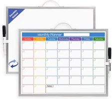 Colorful Monthly Dry Erase Calendar for Wall, 16" x 12"W x 16"H, Multicolor 