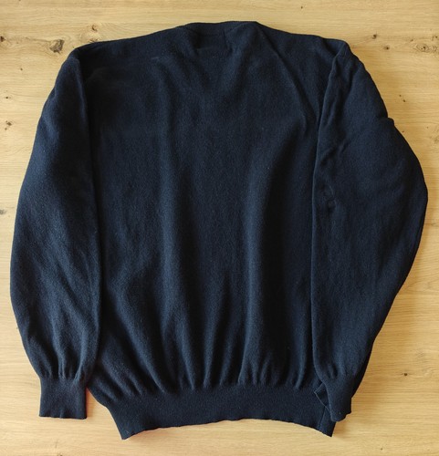 Thomas Burberry Vintage 90s Wool Sweater Navy Blue Men’s V-Neck, XL size - Imagen 5 de 21