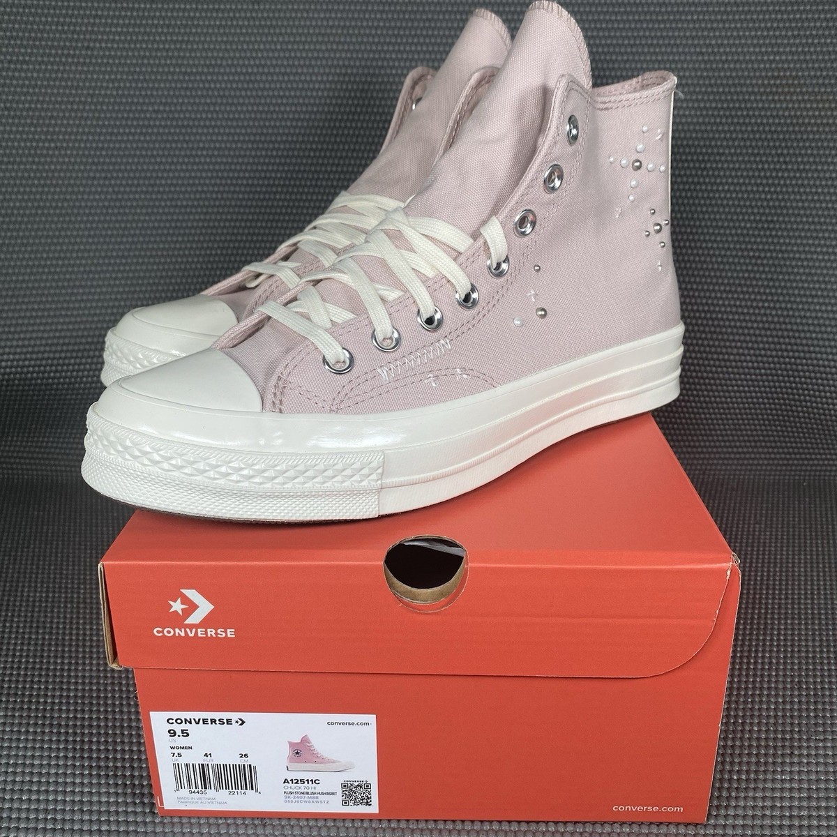 Converse Chuck Taylor 70 Pearls Studs High Top Canvas Women's US