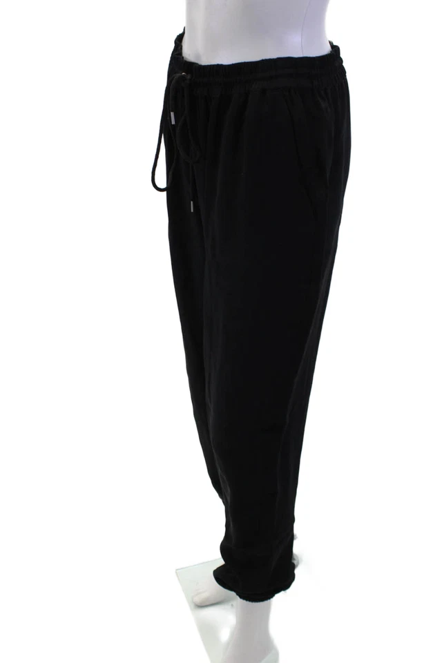 Pantalones deportivos Rebecca Minkoff unisex negros de seda con cordón talla M Foto 2 de 4