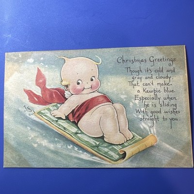 Kewpie Christmas Postcard Rose O Neill Gibson Lines 1910s Fairfield Maine