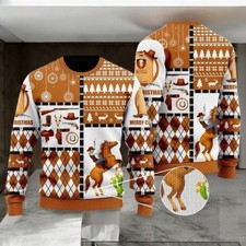 Cowboy Horse Merry Christmas Ugly Sweater Western Rider Xmas Top Gift