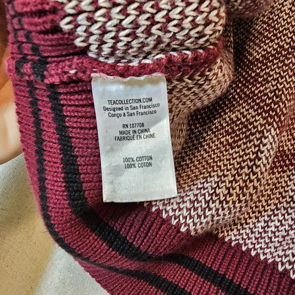 Suéter Tea Collection Cremallera Completa Cuello Alto Niño Talla 6/7 en Granate y Gris Foto 4 de 4