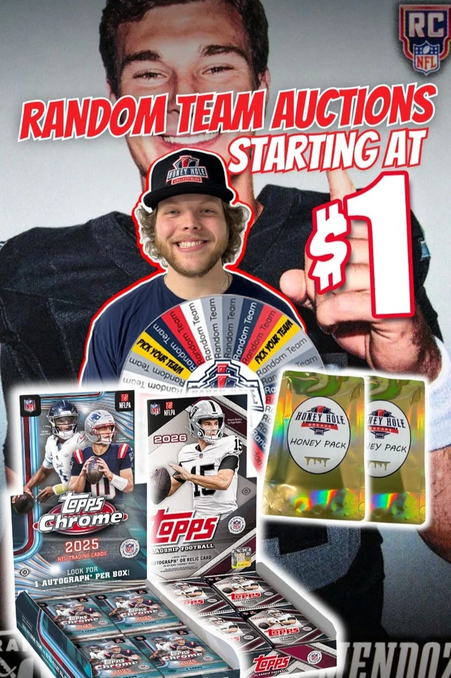 FOOTBALL BREAKS, 26 Topps Flagship/ 25 Topps Chrome & Honey Packs at $1!