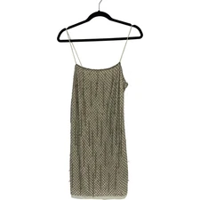 Zara Womens Mini Fringe Dress Small S Silver Beaded Party 4751/210 NWT