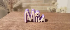 MILA PERSONALIZE DISNEY NAME PLATE SIGN CUSTOM DOOR TAG FONT WALL BEDROOM PURPLE