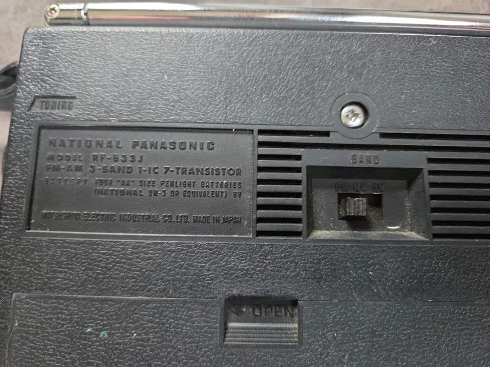 National Panasonic 3-Band FM-AM 7-Transistor Radio Model RF-833J RARE WORKS +box - Image 4 of 4