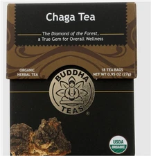 Buddha Teas Organic Chaga Mushroom Tea 18 Bags