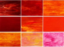 9 Pack Red Stained Glass Sheets, 4 x 6 inch Mosaic Glass Stained Glass
