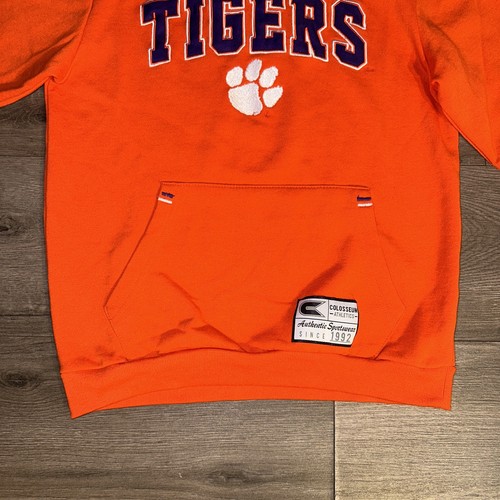 Vintage Colosseum NCAA Clemson Tigers Drawstring Hoodie Mens S Small Orange - Picture 5 of 18