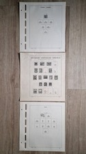 3x Seiten originale Schaubek Vordrucke Jersey, Guernsey, Neufundland Briefmarken
