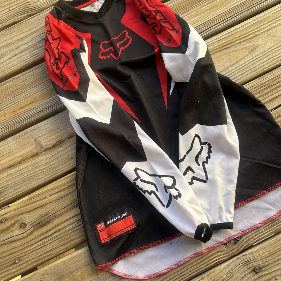 Camiseta deportiva de motocross manga larga Y2K Fox Racing talla juvenil XL Foto 2 de 4