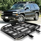 For Chevrolet Tahoe 50"x38" Roof Rack Luggage Cargo Basket+Cross Bar w/LED Light