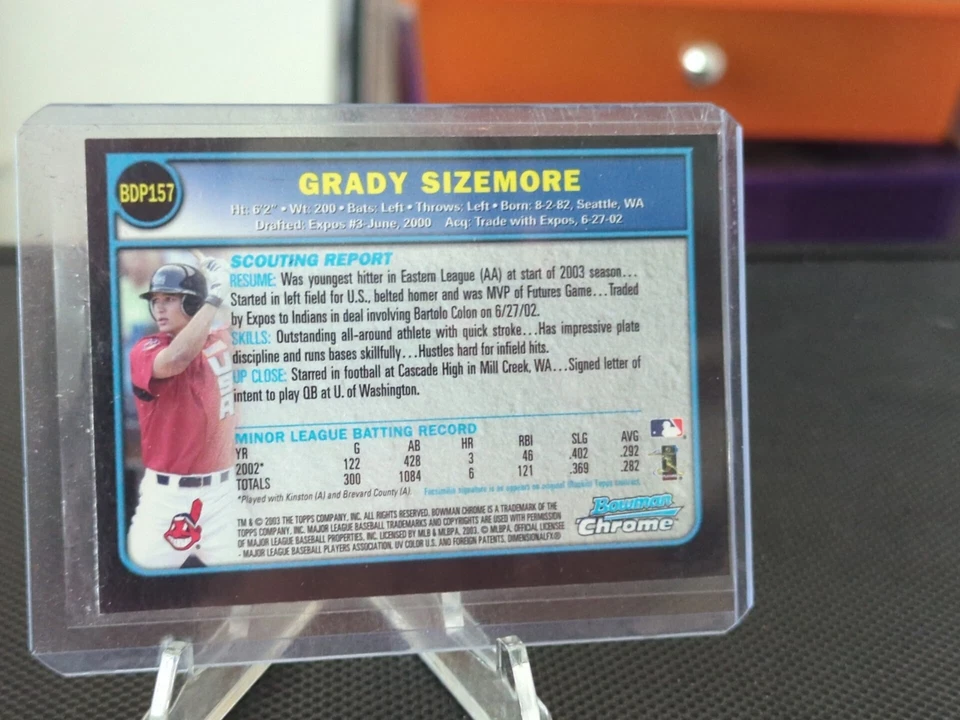 2003 Bowman Draft Picks & Prospects - Grady Sizemore #BDP157 Chrome - Image 2 of 2