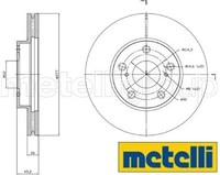 2X Bremsscheibe Metelli 23-1523C 2 Bremsscheiben Vorderachse Vorne FüR Toyota