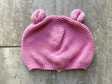 Baby Gap Pink Knit Bear Hat Cute 100 Cotton Winter Cozy Warm 18-24 Months NEW