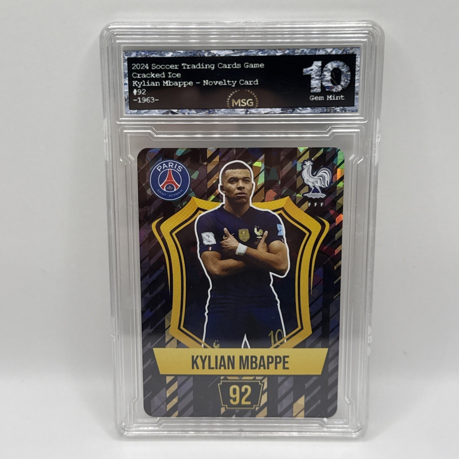 Kylian Mbappe - Holo Foil Soccer Card 2024 - Graded 10 - Paris Saint Germain PSG view 1