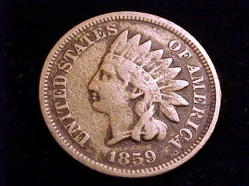 1859 Indian Head Cent, Copper Nickel, Very Good Grade
