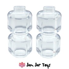 LEGO Minifigure Heads 4x NEW Trans Clear Plain Transparent Pieces PH22