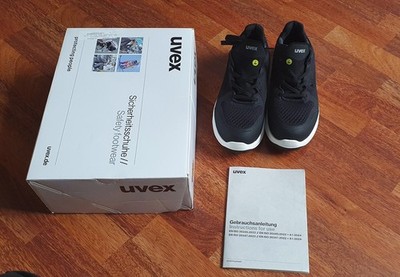 Uvex 1 Sport Sicherheitsschuhe S1 Halbschuh Herrenschuh Gr. 41 ESD Schwarz Weiß