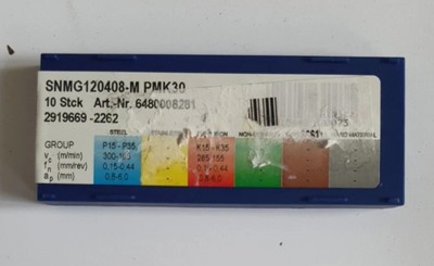 10x Wendeschneidplatte SNMG 120408-M PMK30 Bearbeitung mittel PROMAT 6480008281