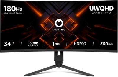ODYS XP34 PRO-X   OVP, HDR, UWQHD, 180 Hz, 34 Zoll Curved Gaming Monitor, G-Sync