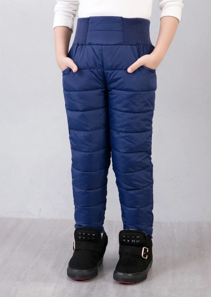 Niños Invierno Algodón Plumón Pantalones Cálidos Elásticos Cintura Pantalones Lo último Niños Niñas Foto 2 de 4
