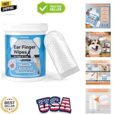 Refreshing Coconut Scented Ear Wipes for Dogs & Cats - 60 Pre-Moistened Wipes