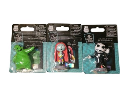 Just Play NIGHTMARE BEFORE CHRISTMAS Mini Figures With Bonus Cards Set Of 3